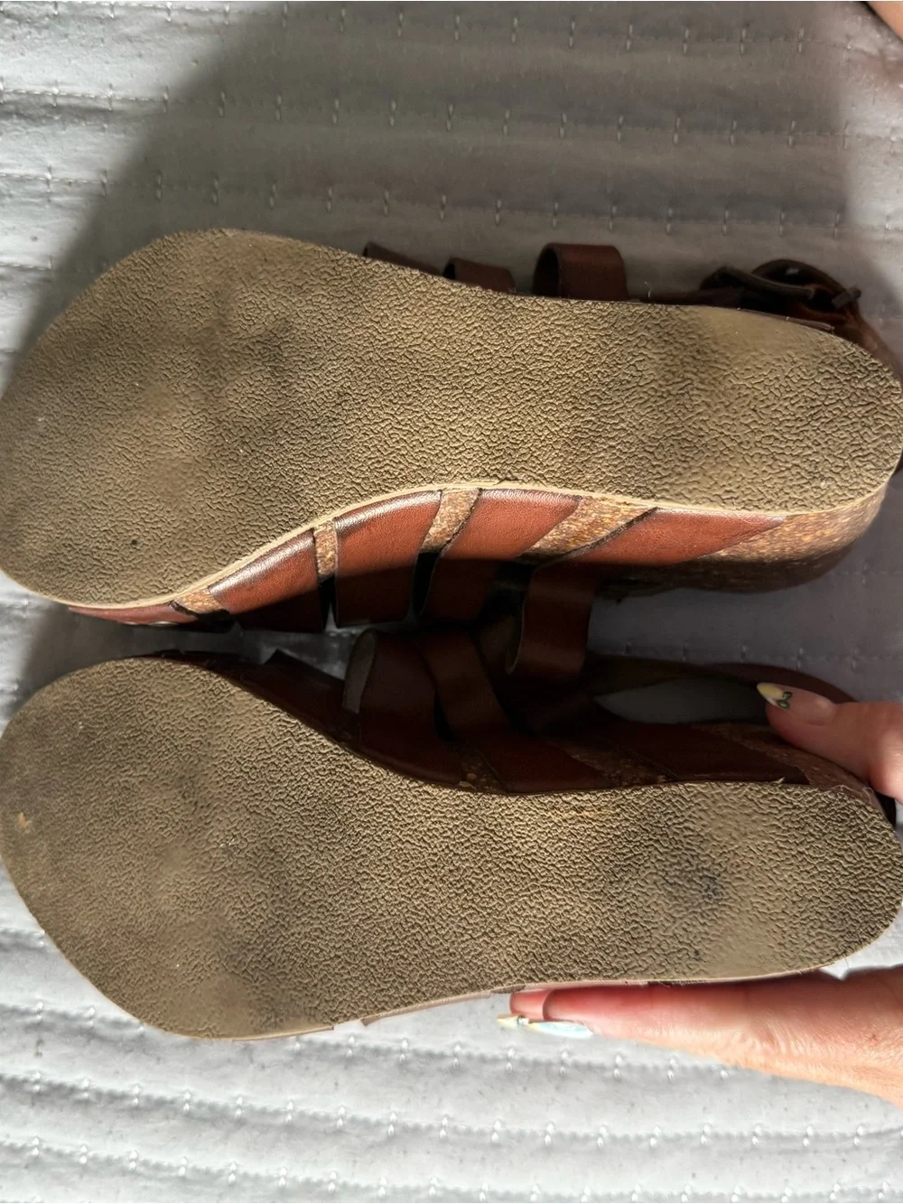Blowfish Brown Leather Wedge Sandals